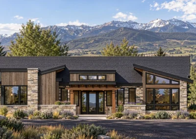 Elevation Downhill 1 Modern Rendering Day Home Builder Park City Ut, Timberidge Custom Homes 10.9.2026