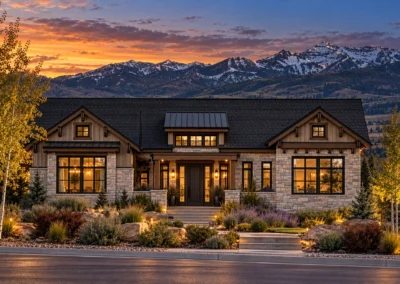 Elevation Downhill 1 Mountain Rendering Twilight Home Builder Park City Ut, Timberidge Custom Homes 10.9.2026