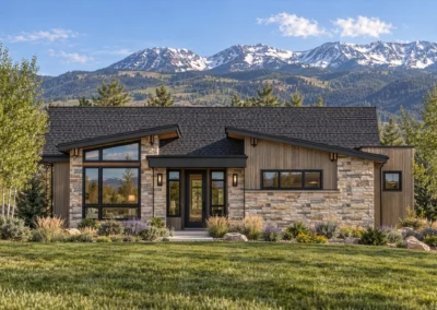 Elevation Downhill 2 4291 Modern Rendering Day Home Builder Park City Ut, Timberidge Custom Homes 10.9.2026