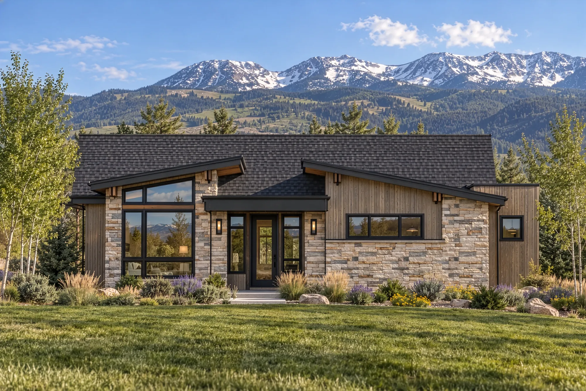 Elevation Downhill 2 4291 Modern Rendering Day Home Builder Park City Ut, Timberidge Custom Homes 10.9.2026