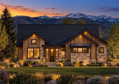 Elevation Downhill 2 4291 Mountain Rendering Twilight Home Builder Park City Ut, Timberidge Custom Homes 10.9.2026
