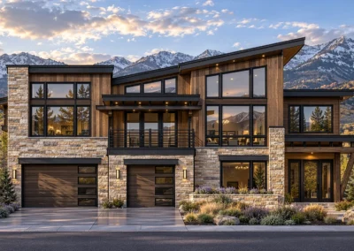Elevation Uphill 1 Modern Rendering Day Home Builder Park City Ut, Timberidge Custom Homes 10.9.2026