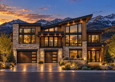 Elevation Uphill 1 Modern Rendering Twilight Home Builder Park City Ut, Timberidge Custom Homes 10.9.2026