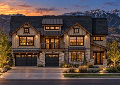 Elevation Uphill 1 Mountain Rendering Twilight Home Builder Park City Ut, Timberidge Custom Homes 10.9.2026