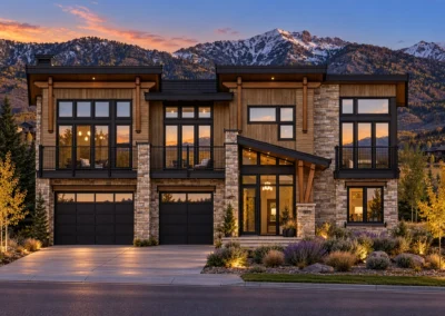 Elevation Uphill 2 Modern Rendering Twilight Home Builder Park City Ut, Timberidge Custom Homes 10.9.2026