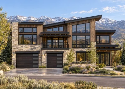 Elevation Uphill 3 Modern Rendering Day Home Builder Park City Ut, Timberidge Custom Homes 10.9.2026