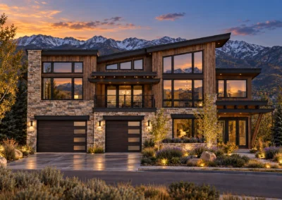 Elevation Uphill 3 Modern Rendering Twilight Home Builder Park City Ut, Timberidge Custom Homes 10.9.2026